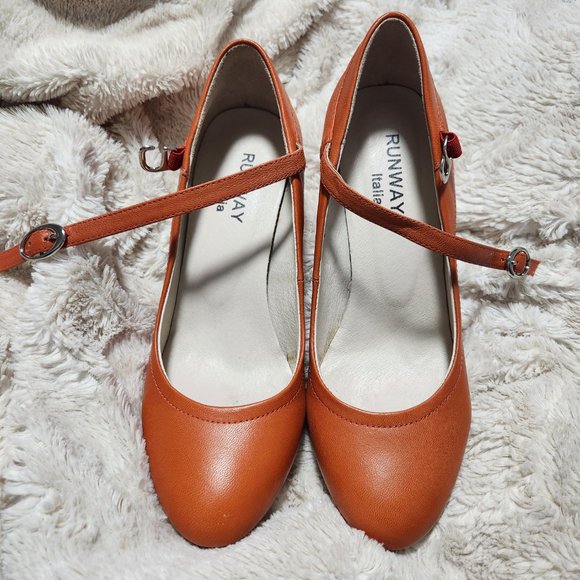 Orange Runway Italia Wedges - Picture 2 of 4